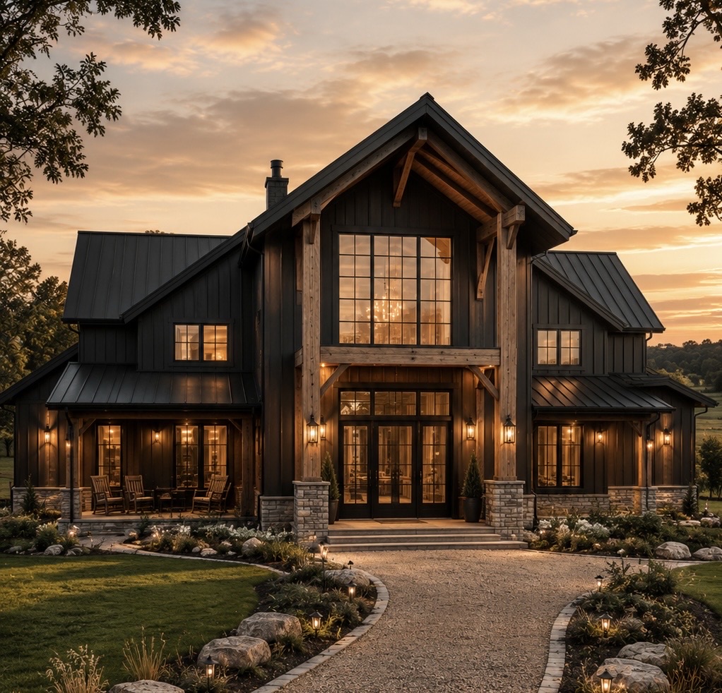Luxury custom barndominium featuring timeless architecture and refined craftsmanship
