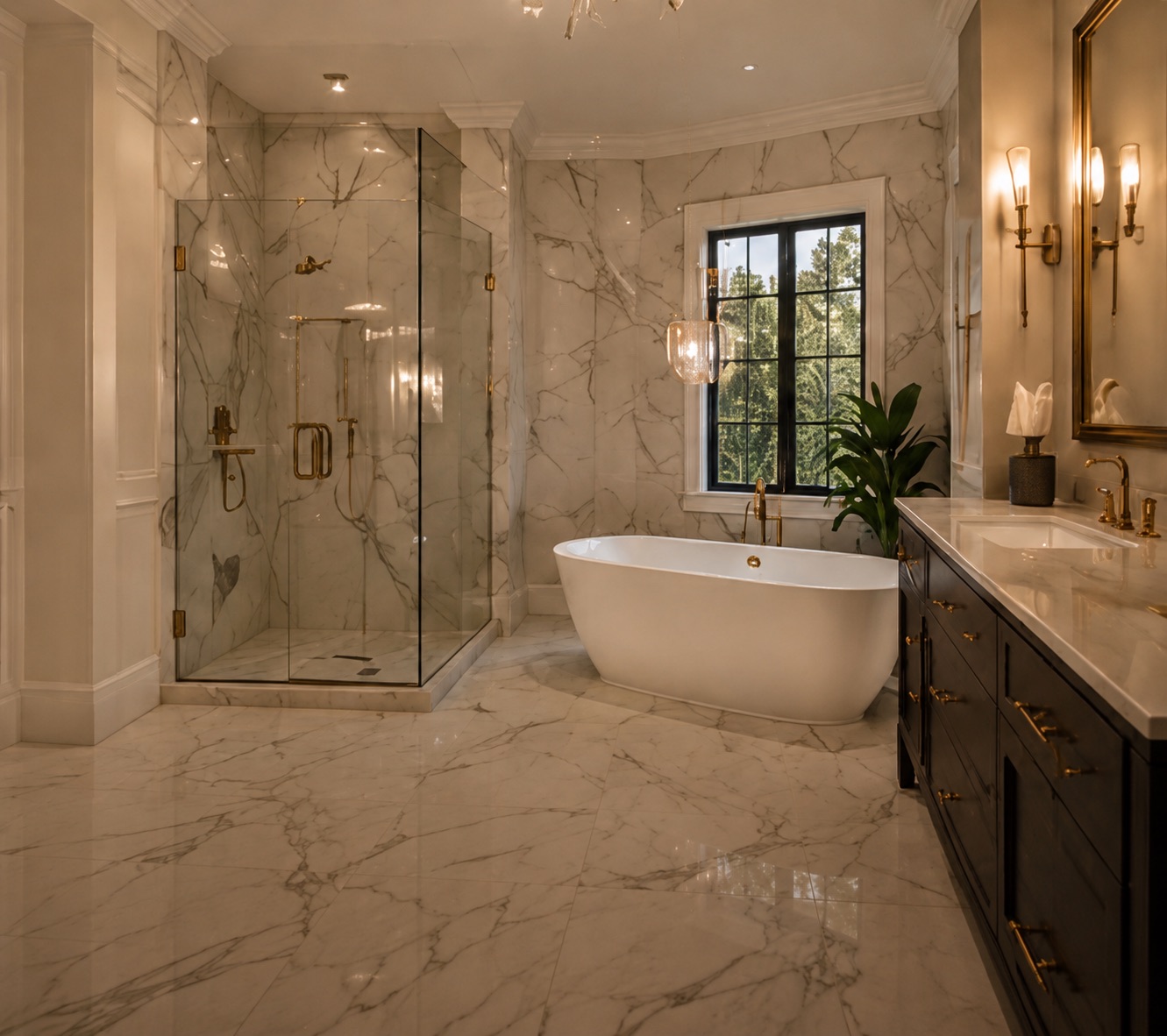 Luxury primary suite bathroom